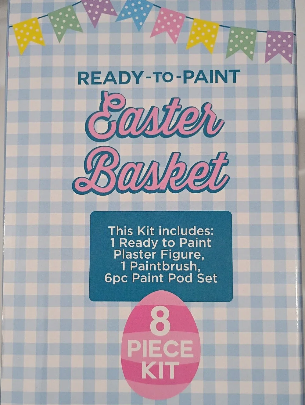 Ready-to-Paint Easter Basket Kit - White with Pastel Paint Pods - NWT